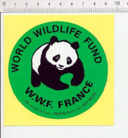 (collé Sur Papier) Sticker Autocollant World Wildlife Fund WWF France 14 Rue De La Cure Paris Panda Animal - Adesivi