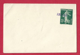 !!! ENTIER POSTAL ENVELOPPE 5C SEMEUSE POUR COURS D'INSTRUCTION AVEC GRIFFE ANNULÉ - Standard Postcards & Stamped On Demand (before 1995)