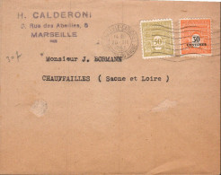 LETTRE A EN TETE DE MARSEILLE CAPUCINES 1945 - Tariffe Postali