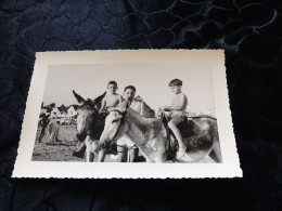 P-58 , Photo Animal, Ballade à Dos D'âne Sur La Plage Des Sables D'Olonne, Circa 1935 - Andere & Zonder Classificatie