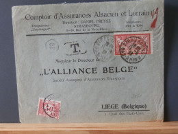 FRANCE/2150   LETTRE   FRANCE POUR LA BELG. 1928 TAXEE - 1900-27 Merson