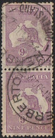 AUSTRALIA 1916 KGV 9d Violet Die II Vertical Pair SG39 Used - Usados