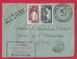 !!! AOF, LETTRE EN FRANCHISE PAR AVION DE DAKAR POUR LA FRANCE DE MARS 1942, CACHET DE L'ETAT-MAJOR DE LA MARINE - Brieven En Documenten