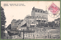 CPA Vue Très Rare - BAS RHIN - ZABERN ( Saverne) - PONT DU CANAL AVEC ÉCLUSE (Kanalbrücke Mit Schleuse) - Hotel Central - Saverne