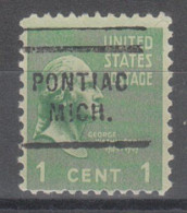 USA Precancel Vorausentwertungen Preo Locals Michigan, Pontiac 802 - Precancels