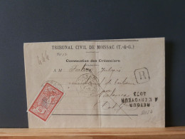 FRANCE/2152    LETTRE RECOMM. MOISSAC   1902  RETOUR 40C MERSON - 1900-27 Merson