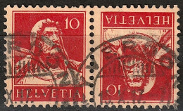 Schweiz Suisse 1915: Tell 10c Kehrdruck Rot / Tête-bêche Rouge Zu K8 Mi K8 Mit Voll-⊙ YVERDON 15.X.17 (Zu CHF 18.00) - Tete Beche