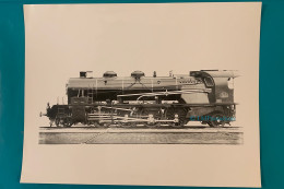 Grande Photo Locomotive PLM 1001 Sud Est France Train Gare Motrice Vapeur Paris Lyon Méditerranée 141 141A SFCM Cail - Treni