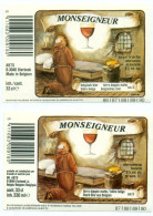 2 Verschillende Oude Etiketten Bier Monseigneur  - Brouwerij / Brasserie ABTS Te Bierbeek - Bier