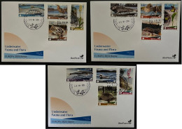 Estonia Finland Lithuania 2024 Water Flora And Fauna Birds Turtle Fishes Orchids Seal Triton Frog Europa BeePost FDC Set - 2024