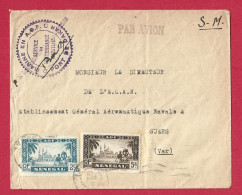 !!! LETTRE FM PAR AVION DE DAKAR POUR LA FRANCE DE 1942, CACHET SERVICE DE L'INTENDANCE MARITIME DE LA MARINE EN AOF - Brieven En Documenten