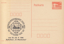 DDR PP 19 II, Ungebraucht, Schach-Länderkampf DDR-BRD, Potsdam, 1988 - Cartes Postales Privées - Neuves