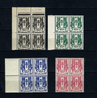 France Stamps | 1945 | City Crests | MNH #666-669 (block Of 4) - Ongebruikt