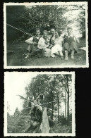 2x Orig. XL Foto 1932 Süße Mädchen & Jungs, Wanderung, Cute Young Girls & Boys On A Hike Together, Teenager - Personnes Anonymes