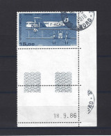 FRANCE -1984. Avion Bimoteur " Farman F 60 Goliath ". Y&T PA N°57 - 15 F. Bleu. Coin Daté Du 18.9.86. Oblitéré. TB - 1960-.... Matasellados