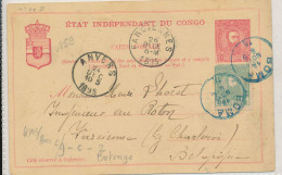 BELGIAN CONGO  PS SBEP 10b POSTE DE BOTONGO 29.08.95 TO BELGIUM - Entiers Postaux