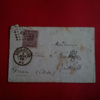 LETTRE BRUXELLES POUR BASTIA CACHET PD 1866 - 1865-1866 Profiel Links