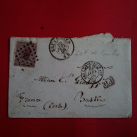 LETTRE BRUXELLES POUR BASTIA CACHET PD 1866 - 1865-1866 Linksprofil