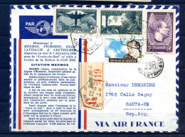 060524   SUPERBE LETTRE 1937  FRANCE ARGENTINE  QUADRICOLORE - 1927-1959 Lettres & Documents