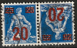 Schweiz Suisse 1926: Kehrdruck Tête-bêche Zu K16 Mi K16 Mit Voll-Stempel HENAU 7.X.31 (Zu CHF 20.00) - Tete Beche