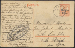 EP 14 Oblitération Flémalle Le 5 II 18 Cachet Oval "Ctr. Ueberwachungsstelle Lüttich" (Lot 442) - Altri & Non Classificati