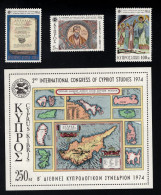 2024617808 1974 SCOTT 419 422 (XX) POSTFRIS MINT NEVER HINGED - 2ND INTL CONGRESS OF CYPRIOT STUDIES - Ungebraucht