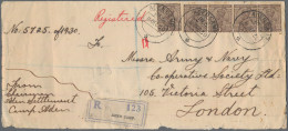 Aden: 1930/1931 Two Registered Covers From Aden-Camp To London, One Franked KGV. - Jemen