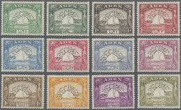 Aden: 1937/1946 Complete Sets Of First Four Issues (30 Stamps) All Punctured "SP - Yémen