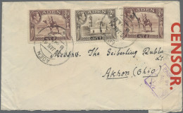 Aden: 1941 Censored Cover From Aden To Kron, Ohio, U.S.A. Franked By KGV. 1939 2 - Jemen