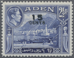 Aden: 1951 Definitive "15/CENTS" On 2½a. Deep Ultramarine, Variety "SURCHARGE DO - Yemen