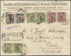 China: 1920, Flodding 1 C./2 C. (4, Two Pairs) Resp. 3 C./4 C. (pair), 5 C./6 C. - Lettres & Documents