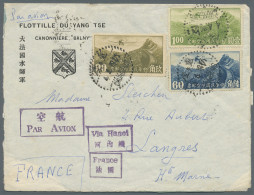 China: 1932. Air Mail Envelope (three Sides Open) Headed 'Flottille Du Yang-Tse/ - Cartas & Documentos