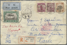 China: 1929, Airmail 30 C. W. Hall Of Classics $1 Etc. As $1.40 Franking Tied Bi - Storia Postale