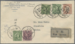 China: 1938, $1.90 Franking Tied "CHANGSHA 37.2.5" To Air Mail Cover Endorsed "1 - Storia Postale