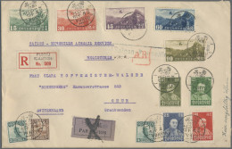 China: 1932/33, Great Wall Airmail Set With Tan Yen-kai Cpl. Set Etc. Tied "PUNY - Covers & Documents