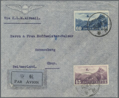 China: 1937/1938, Two Airmail Covers From Canton To Chur/Switzerland: 20.8.1937 - Cartas & Documentos