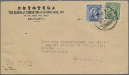 China: 1938/1940, Two Commercial Covers: 1938 25c. Rate From Shanghai 16.8. 38 T - Lettres & Documents