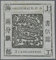 China - Shanghai: 1865, "Candareens." In The Plural, 2 Liang Black On Pelure Pap - Andere & Zonder Classificatie