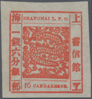 China - Shanghai: 1865, Large Dragon, "Candareens" In The Plural, Non-seriffed N - Altri & Non Classificati