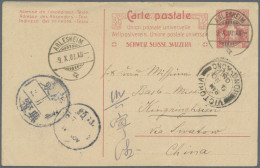 China - Incomming Mail: 1908, Swiss Postal Stationery 10 C. Tied To Clear "ARLES - Autres & Non Classés