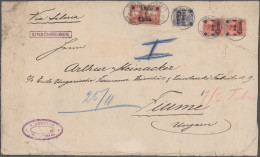 China - Foreign Offices: 1905, Germany, 1/2 $ + 4 C. (2) + 10 C. Resp. 1/2 $ + 4 - Autres