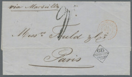 China - Specialities: 1862. Stampless Envelope Addressed To France Dated 'Shangh - Other & Unclassified