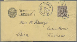 China - Specialities: 1899, "MISSENT-TO / SHANGHAE" Boxed In Incoming Mail, Swis - Altri & Non Classificati