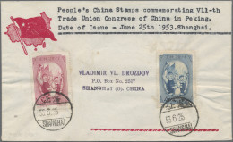 China (PRC): 1953/55, Three First Day Covers, Including C23 Trade Union Congress - Lettres & Documents