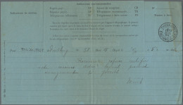 French Indochine: 1894/1914: Blue Telegram Original Form Dated 10 Juil 1894 Addr - Brieven En Documenten