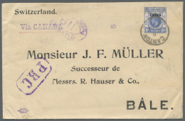 Hong Kong: 1917. Censored Envelope Addressed To Switzerland Bearing British Post - Storia Postale