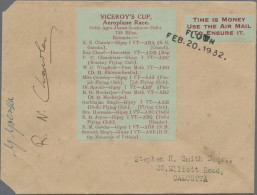 India - Rocket Mail: 1932, 20 February, Viceroy's Cup Aeroplane Race From Delhi - Other & Unclassified