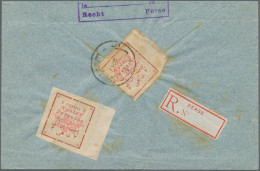 Iran: 1910 Cover From Recht To Teheran Franked On The Reverse By 1909 Registered - Irán