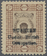 Iran - Brit. Occupation Bushire: 1915 (11 Sept) 24ch. Sepia Optd. "BUSHIRE/Under - Iran