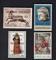 2024619326 1974 SCOTT 424 427 (XX) POSTFRIS MINT NEVER HINGED - UN SECURITY COUNCIL RESOLUTION 353 TO END HOSITILITIES - Unused Stamps